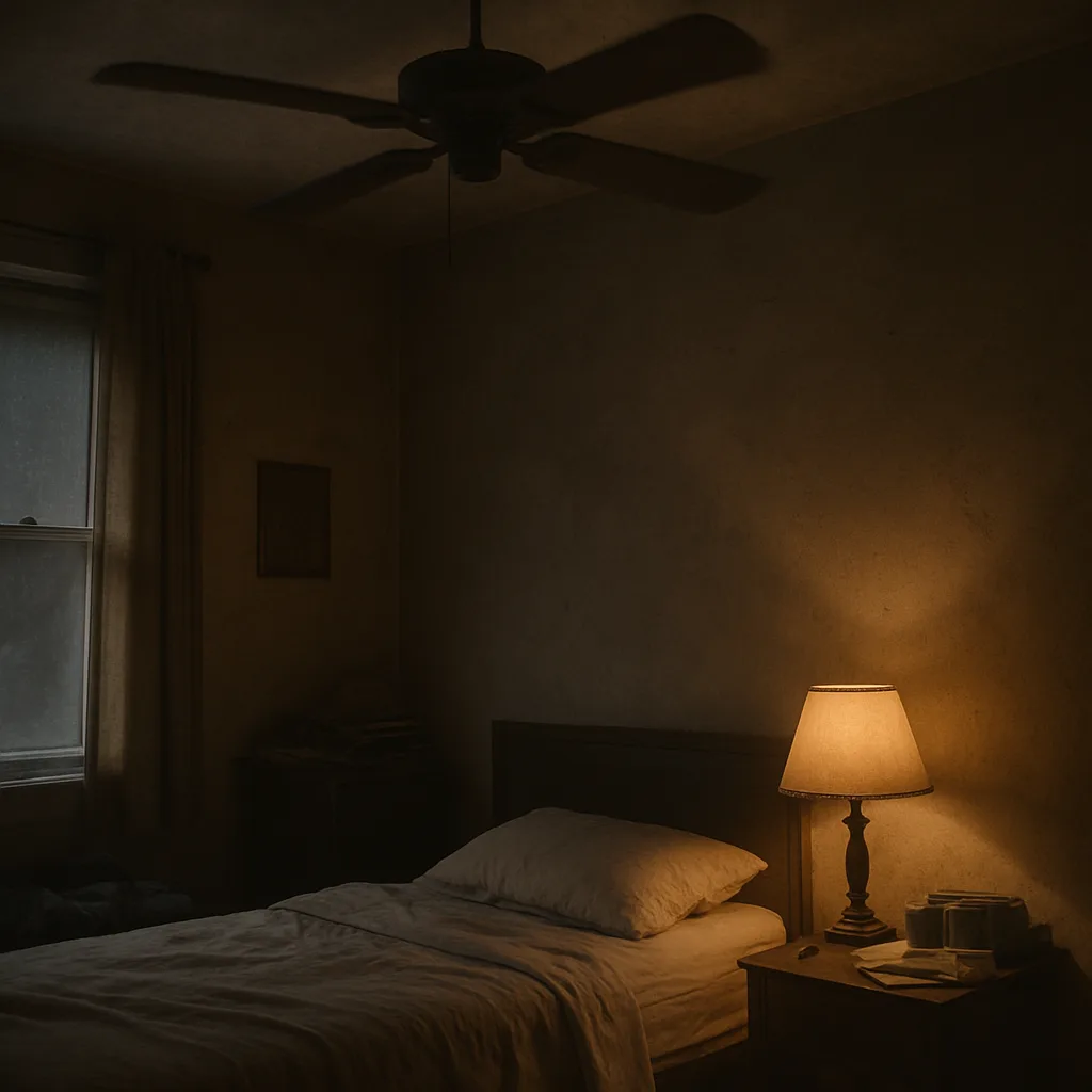 Room with an unfiltered ceiling fan spreading dust